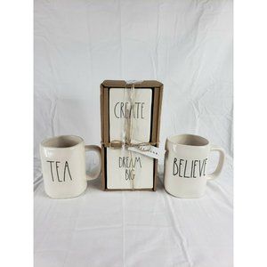 Rae Dunn Create & Dream Big + Tea & Believe Mugs